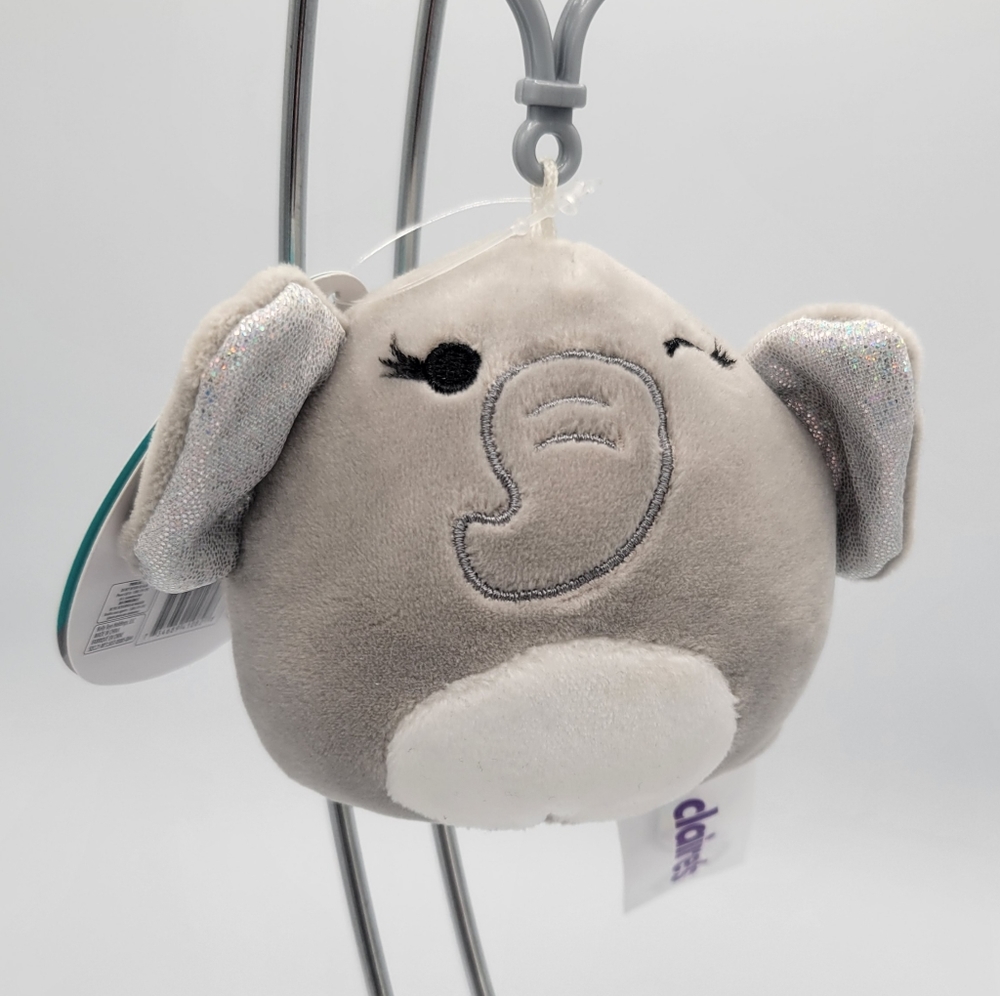 3.5" Cherish Clip Sparkly Elephant Claire's Exclusive 2021 Squishmallow NWT